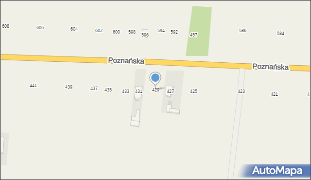 Płochocin, Poznańska, 429, mapa Płochocin