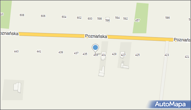 Płochocin, Poznańska, 433, mapa Płochocin