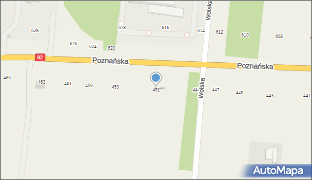 Płochocin, Poznańska, 451, mapa Płochocin