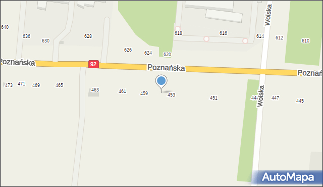 Płochocin, Poznańska, 455, mapa Płochocin