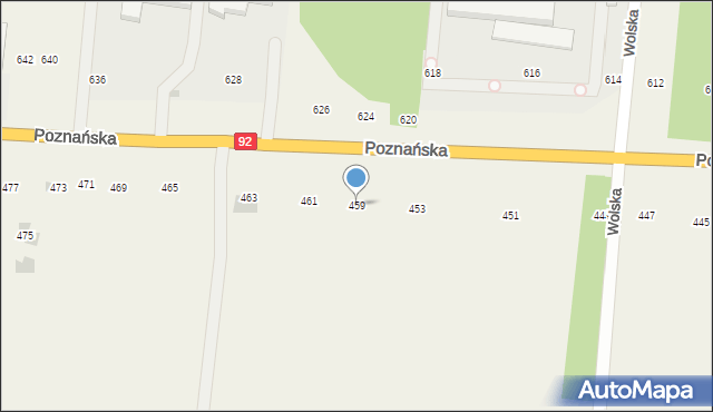 Płochocin, Poznańska, 459, mapa Płochocin