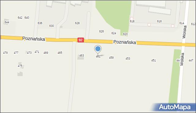 Płochocin, Poznańska, 461, mapa Płochocin
