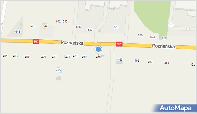 Płochocin, Poznańska, 465, mapa Płochocin
