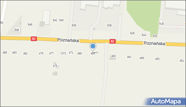 Płochocin, Poznańska, 465, mapa Płochocin