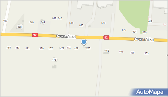 Płochocin, Poznańska, 467, mapa Płochocin