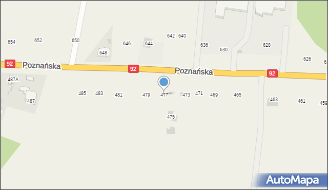 Płochocin, Poznańska, 477, mapa Płochocin