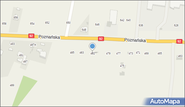 Płochocin, Poznańska, 481, mapa Płochocin