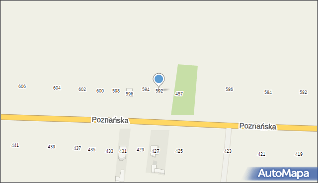 Płochocin, Poznańska, 592, mapa Płochocin