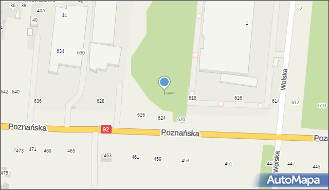 Płochocin, Poznańska, 624, mapa Płochocin