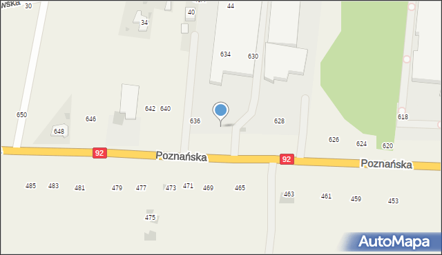 Płochocin, Poznańska, 630, mapa Płochocin