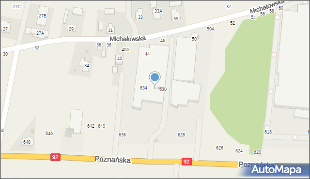 Płochocin, Poznańska, 632, mapa Płochocin