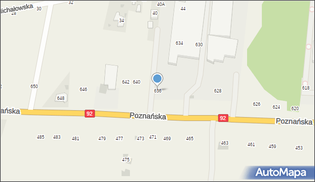 Płochocin, Poznańska, 636, mapa Płochocin