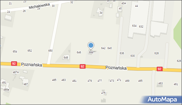 Płochocin, Poznańska, 644, mapa Płochocin