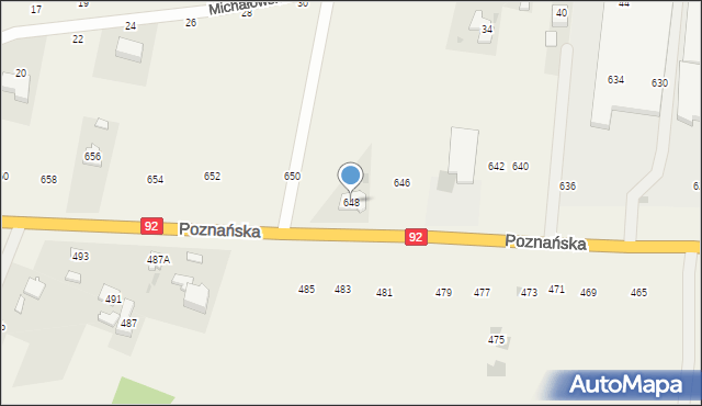 Płochocin, Poznańska, 648, mapa Płochocin