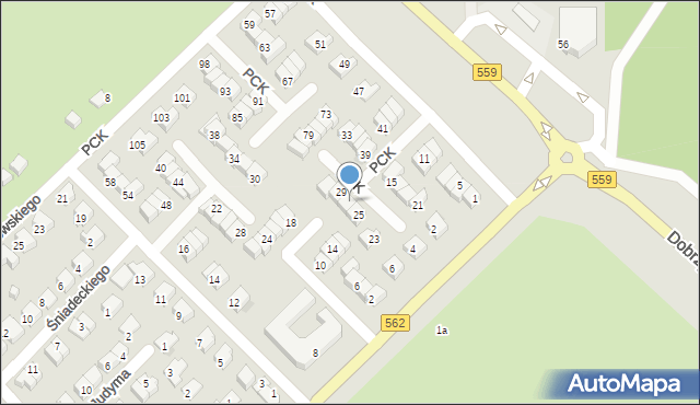 Płock, Polskiego Czerwonego Krzyża, 27, mapa Płock