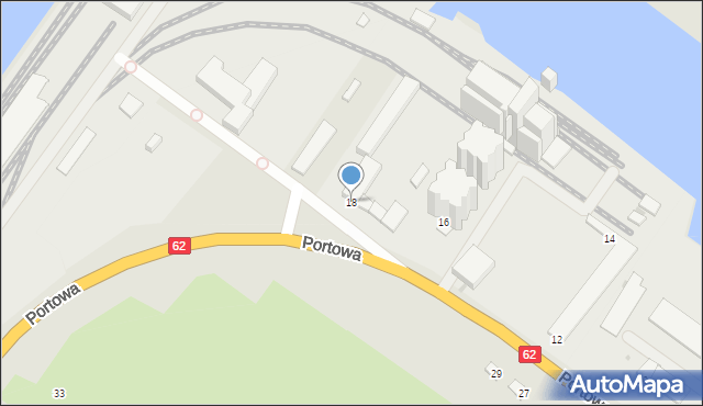 Płock, Portowa, 18, mapa Płock