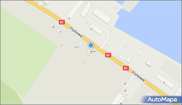 Płock, Portowa, 23, mapa Płock