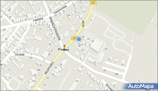 Pniewy, Pocztowa, 2p, mapa Pniewy