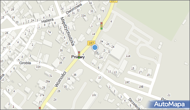 Pniewy, Pocztowa, 2r, mapa Pniewy