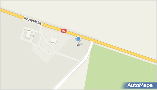 Pniewy, Poznańska, 100, mapa Pniewy