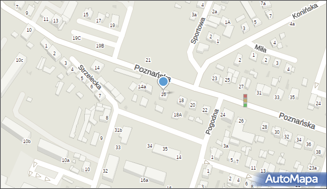 Pniewy, Poznańska, 16, mapa Pniewy