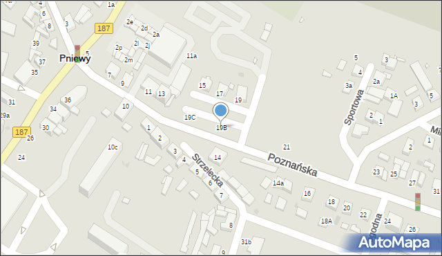 Pniewy, Poznańska, 19B, mapa Pniewy