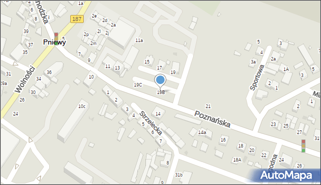 Pniewy, Poznańska, 19B, mapa Pniewy