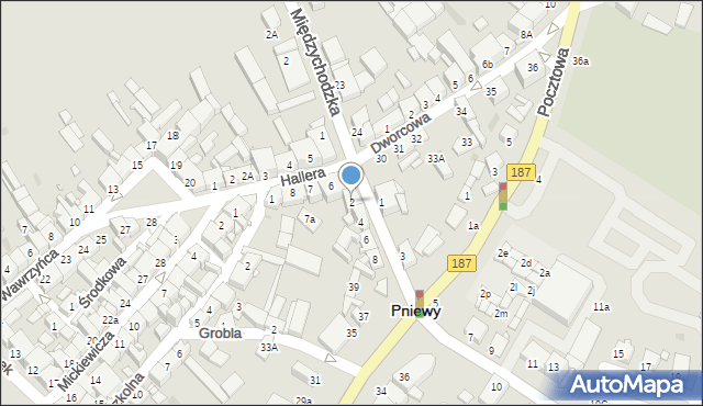 Pniewy, Poznańska, 2, mapa Pniewy