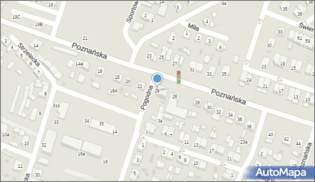 Pniewy, Poznańska, 24, mapa Pniewy