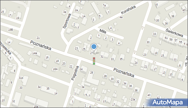 Pniewy, Poznańska, 27a, mapa Pniewy