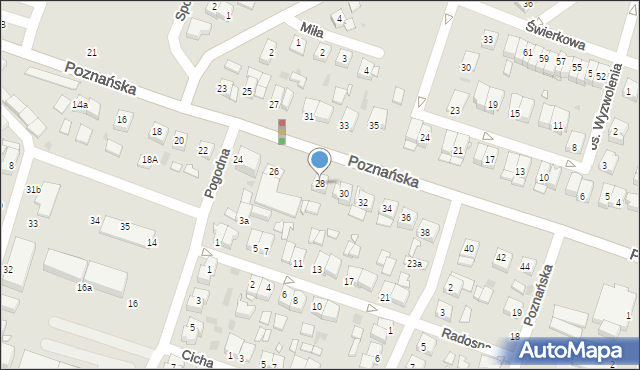 Pniewy, Poznańska, 28, mapa Pniewy