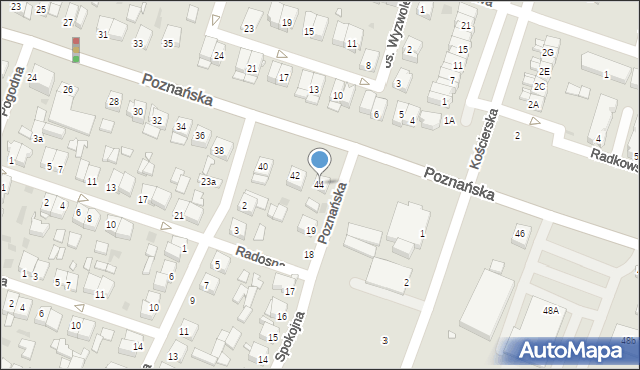 Pniewy, Poznańska, 44, mapa Pniewy