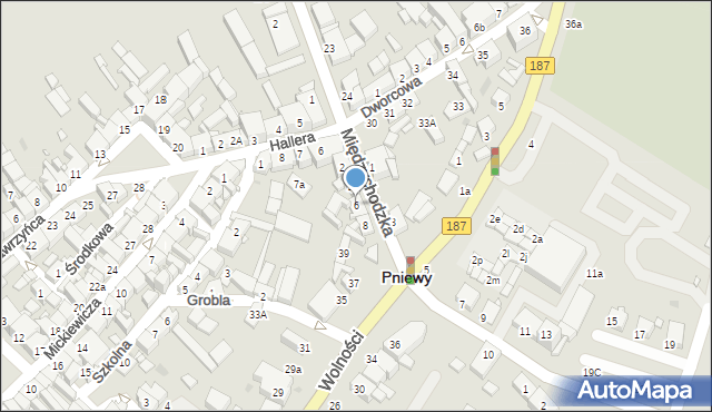 Pniewy, Poznańska, 6, mapa Pniewy