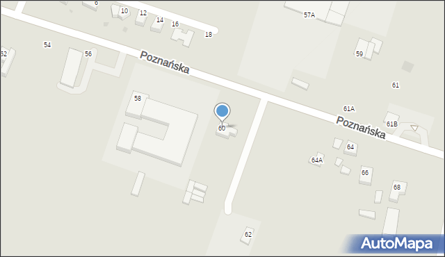 Pniewy, Poznańska, 60, mapa Pniewy