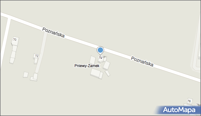 Pniewy, Poznańska, 74, mapa Pniewy