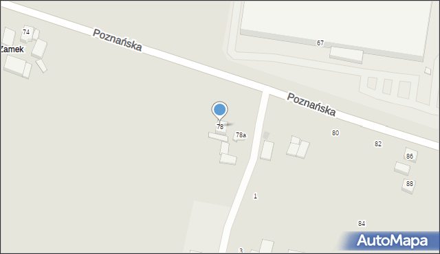 Pniewy, Poznańska, 78, mapa Pniewy