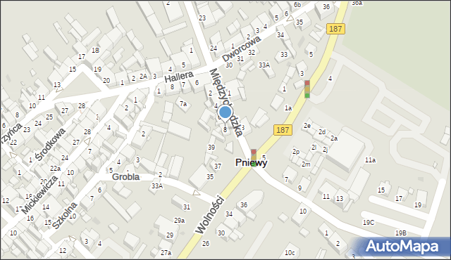 Pniewy, Poznańska, 8, mapa Pniewy