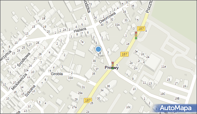 Pniewy, Poznańska, 8A, mapa Pniewy