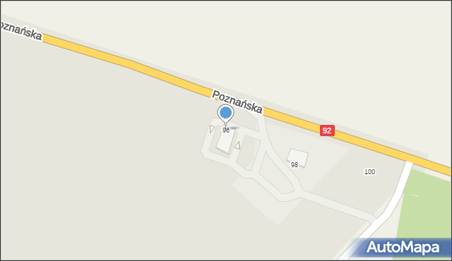 Pniewy, Poznańska, 96, mapa Pniewy