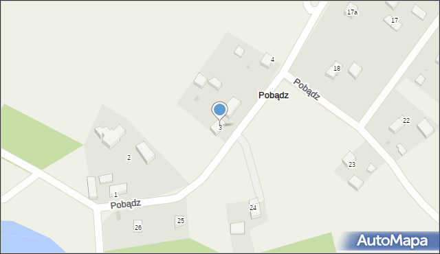 Pobądz, Pobądz, 3, mapa Pobądz