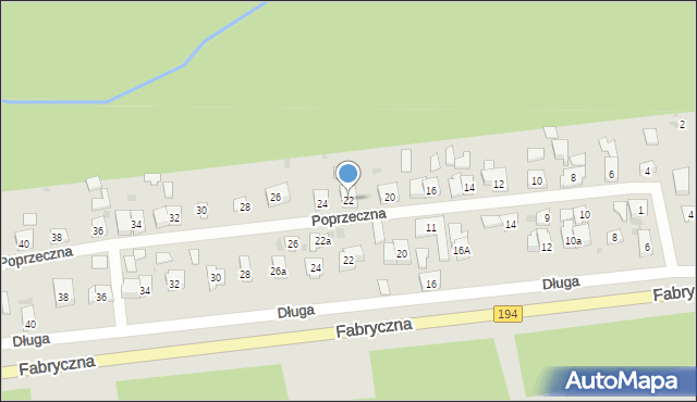 Pobiedziska, Poprzeczna, 22, mapa Pobiedziska