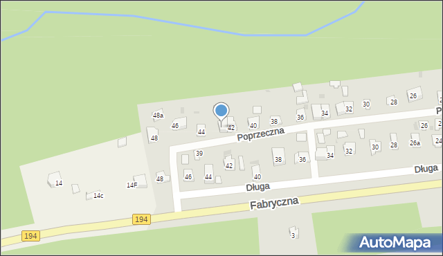 Pobiedziska, Poprzeczna, 42a, mapa Pobiedziska