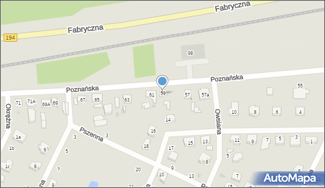 Pobiedziska, Poznańska, 59, mapa Pobiedziska