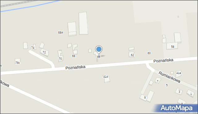 Pobiedziska, Poznańska, 66, mapa Pobiedziska