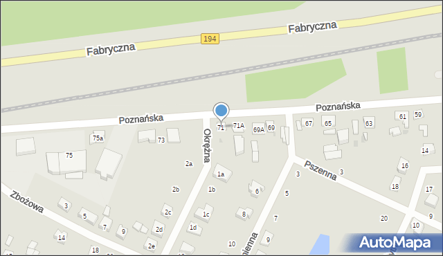 Pobiedziska, Poznańska, 71, mapa Pobiedziska