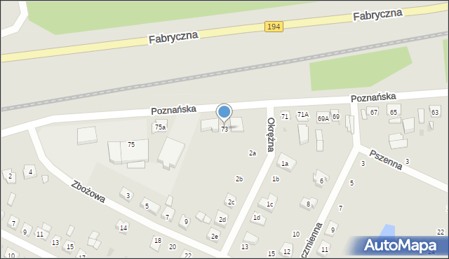 Pobiedziska, Poznańska, 73, mapa Pobiedziska