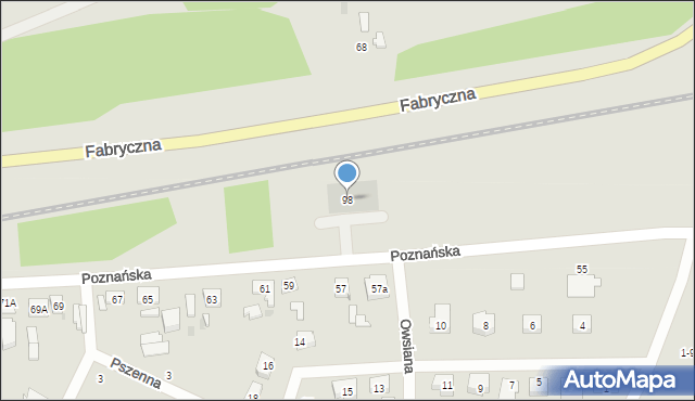 Pobiedziska, Poznańska, 98, mapa Pobiedziska