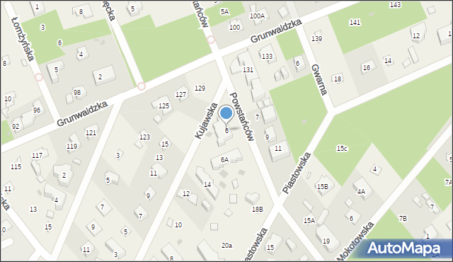 Pobierowo, Powstańców, 6, mapa Pobierowo