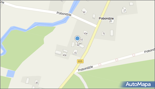 Pobondzie, Pobondzie, 42a, mapa Pobondzie