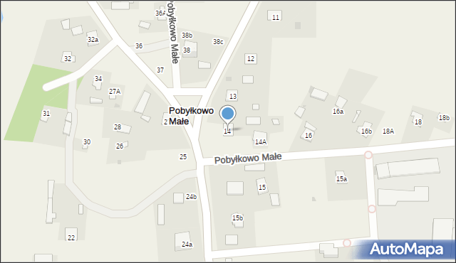 Pobyłkowo Małe, Pobyłkowo Małe, 14, mapa Pobyłkowo Małe